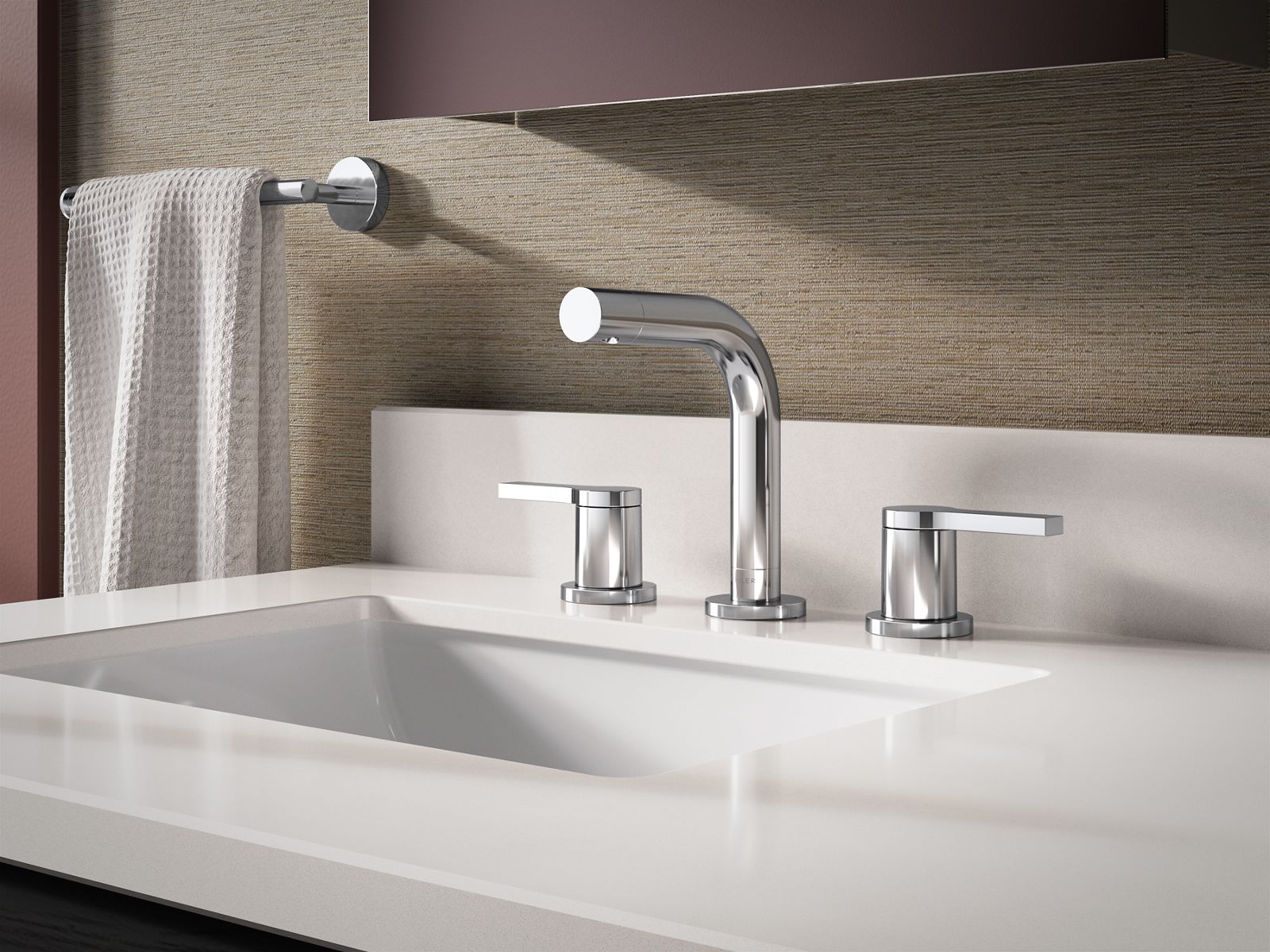 KOHLER K-33592-4K-CP Elate Widespread Bathroom Sink Faucet, 1.0 Gpm - Polished Chrome