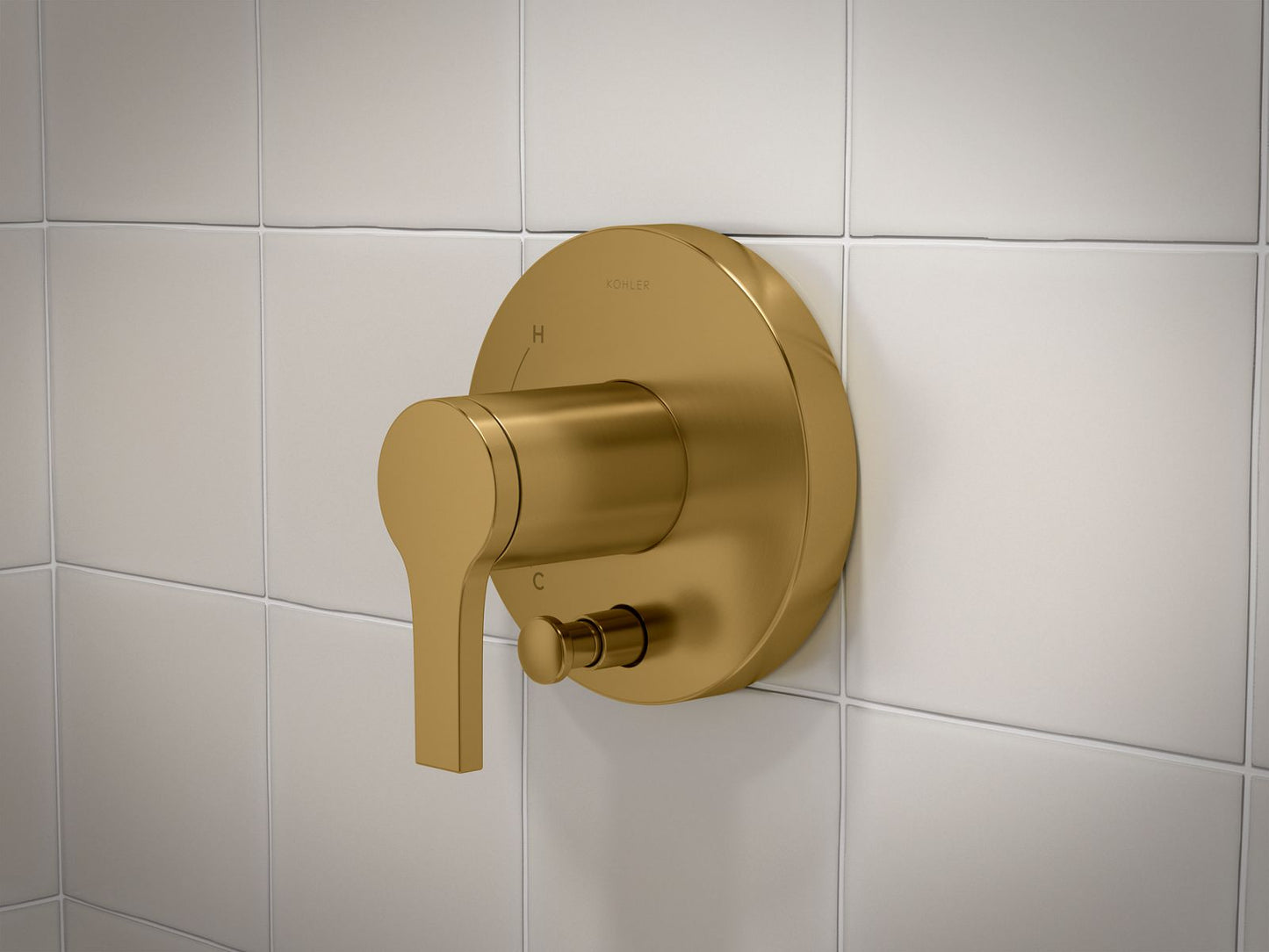KOHLER K-TLS35326-4-BL Elate Rite-Temp shower trim kit with push-button diverter, without showerhead - Matte Black