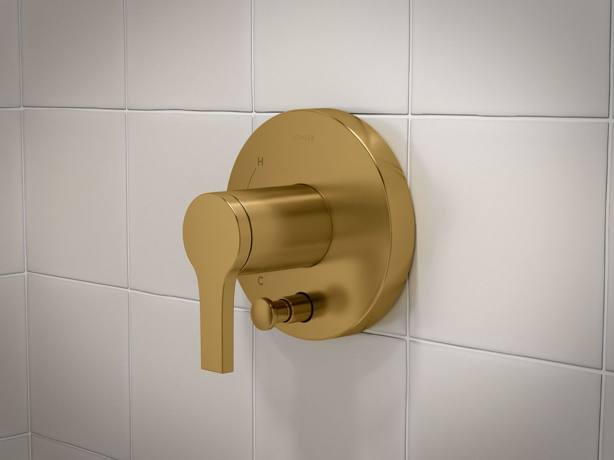 KOHLER K-T35325-4-2MB Elate Rite-Temp Valve Trim With Diverter - Vibrant Brushed Moderne Brass