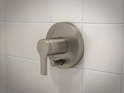 KOHLER K-TLS35326-4-BL Elate Rite-Temp shower trim kit with push-button diverter, without showerhead - Matte Black