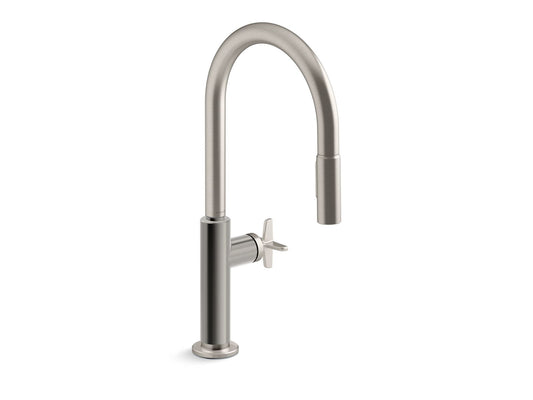 KOHLER K-28670-3RT2-VS Touchless pull-down kitchen sink faucet with two-function sprayhead  -  Vibrant Stainless