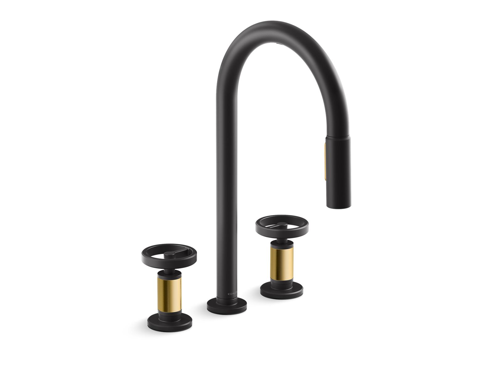 KOHLER K-28677-9RT2-BMB Billet Touchless Pull-Down Kitchen Sink Faucet With Two-Function Sprayhead - Matte Black With Brushed Moderne Brass