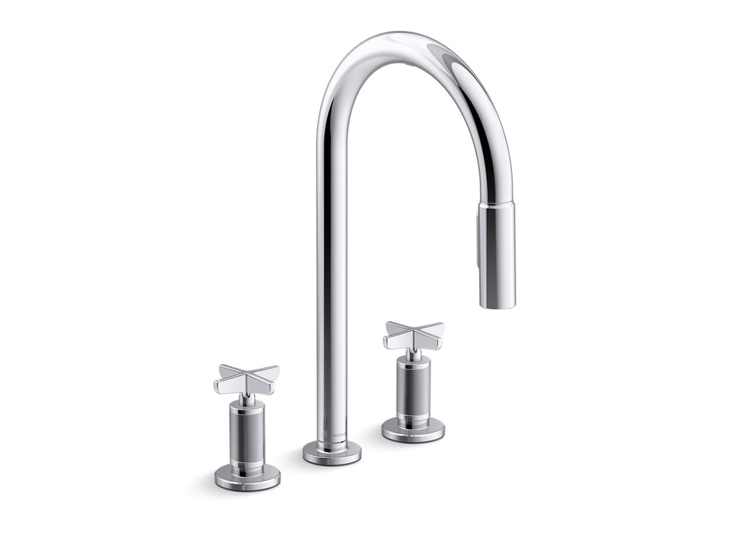 KOHLER K-28677-3RT2-CP Billet Touchless Pull-Down Kitchen Sink Faucet With Two-Function Sprayhead - Polished Chrome