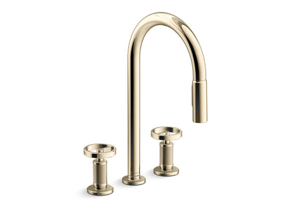 KOHLER K-28677-9RT2-AF Billet Touchless pull-down kitchen sink faucet with two-function sprayhead - Vibrant French Gold