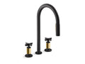 KOHLER K-28677-3RT2-BMB Billet Touchless Pull-Down Kitchen Sink Faucet With Two-Function Sprayhead - Matte Black With Brushed Moderne Brass