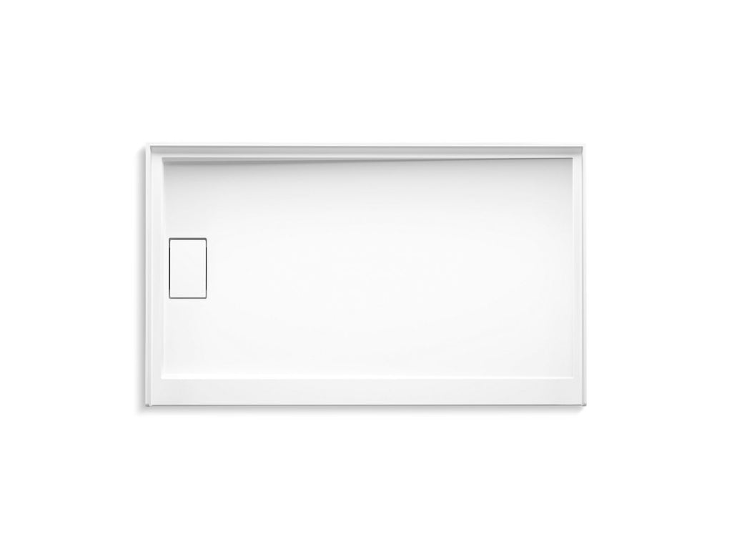 KOHLER K-44153-HW1 Stoneridge 60" X 36" Alcove Shower Base, Left Drain - Honed White