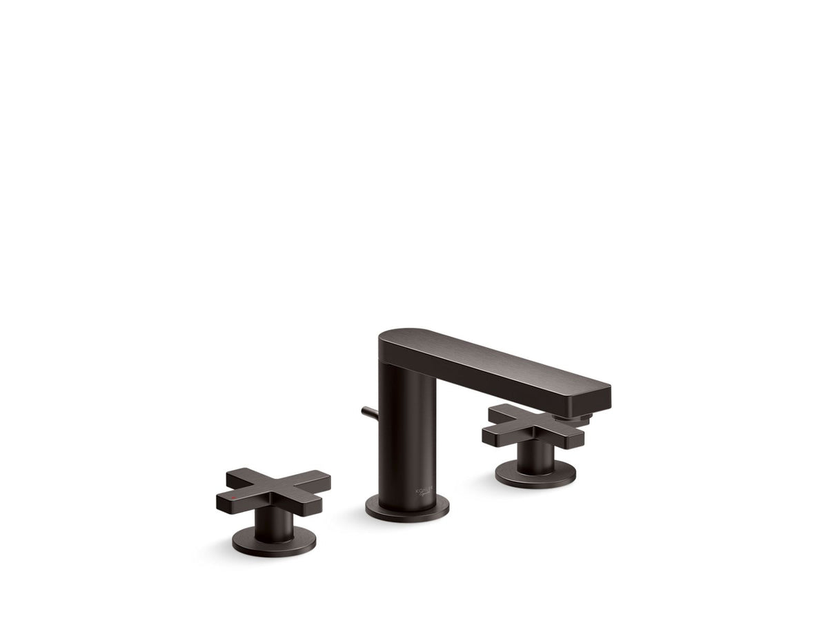 KOHLER K-73060-3-BGP Widespread bathroom sink faucet with Cross handles, 1.2 gpm  -  Brushed Graphite