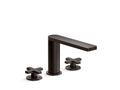 KOHLER K-73081-3-BGP Deck-mount bath faucet with cross handles  -  Brushed Graphite