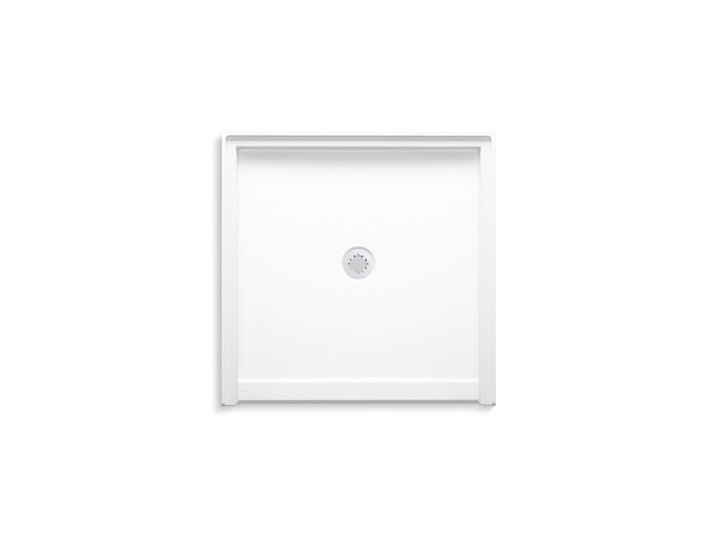 KOHLER K-44163-HW1 Stoneridge 38" x 38" alcove shower base, center drain - Honed White