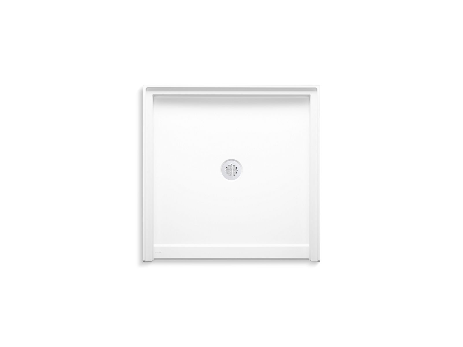 KOHLER K-44163-HW1 Stoneridge 38" X 38" Alcove Shower Base, Center Drain - Honed White