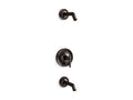 KOHLER K-T14420-4L-BGP Rite-Temp bath and shower trim kit with push-button diverter and lever handle, without showerhead  -  Brushed Graphite