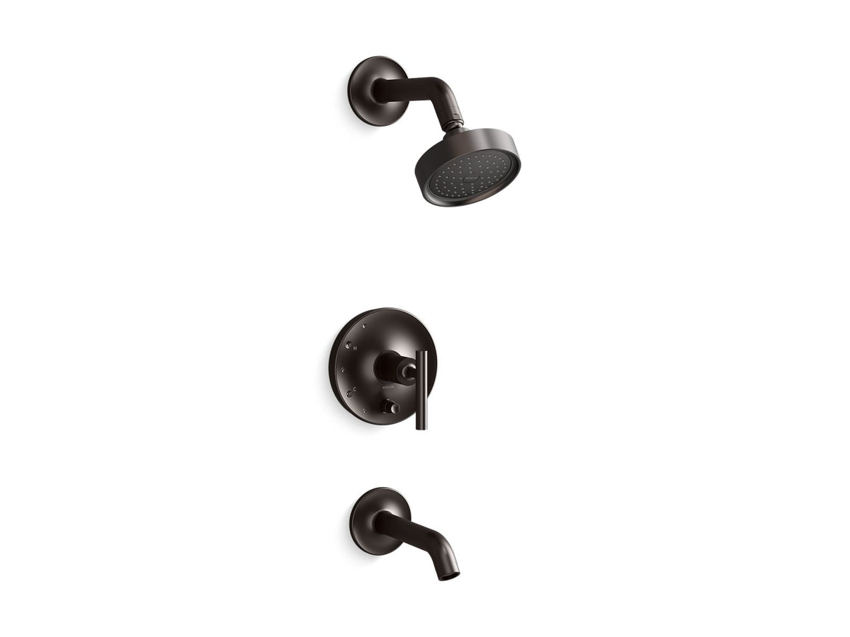 KOHLER K-T14420-4G-BGP Rite-Temp bath and shower trim kit with push-button diverter and lever handle, 1.75 gpm  -  Brushed Graphite