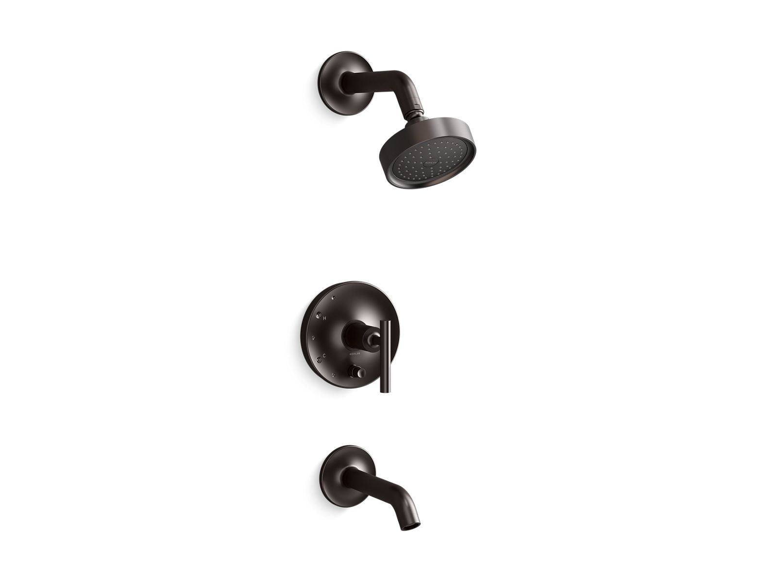 KOHLER K-T14420-4-BGP Rite-Temp bath and shower trim kit with push-button diverter and lever handle, 2.5 gpm  -  Brushed Graphite