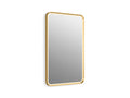 KOHLER K-38023-DLM-BGL Essential Ultrabright 22" X 34" Rectangular Lighted Framed Mirror - Moderne Brushed Gold