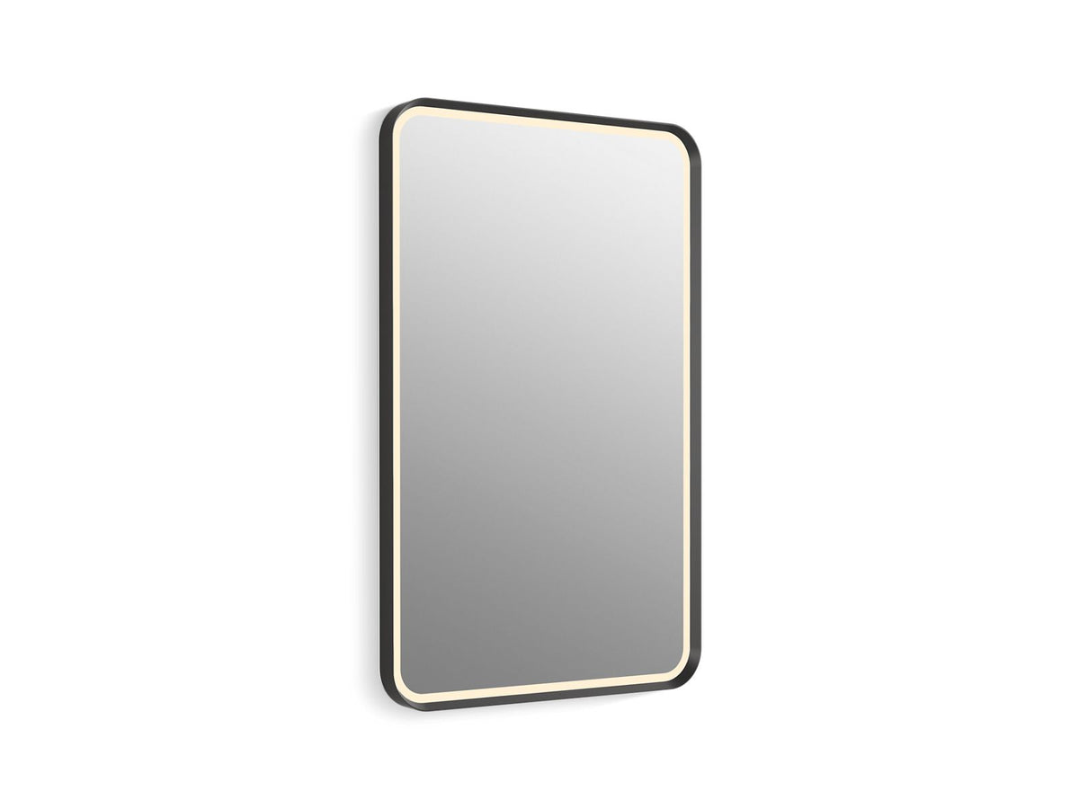 KOHLER K-38023-DLM-BLL Essential Ultrabright 22" X 34" Rectangular Lighted Framed Mirror - Matte Black