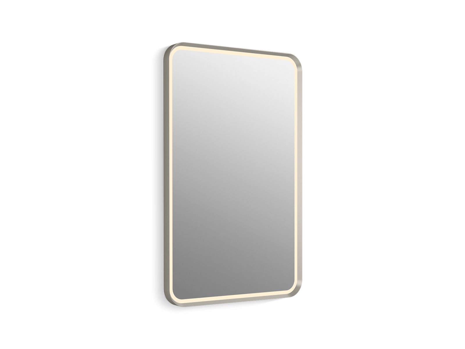 KOHLER K-38023-DLM-BNL Essential Ultrabright 22" X 34" Rectangular Lighted Framed Mirror - Brushed Nickel