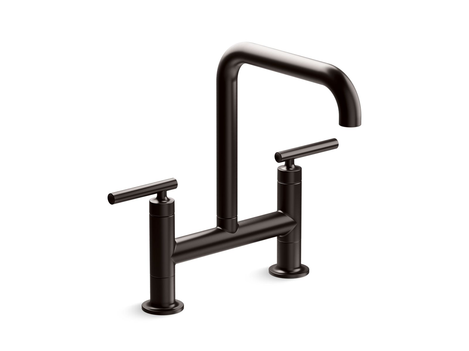 KOHLER K-7547-4-BGP Two-hole bridge kitchen sink faucet  -  Brushed Graphite