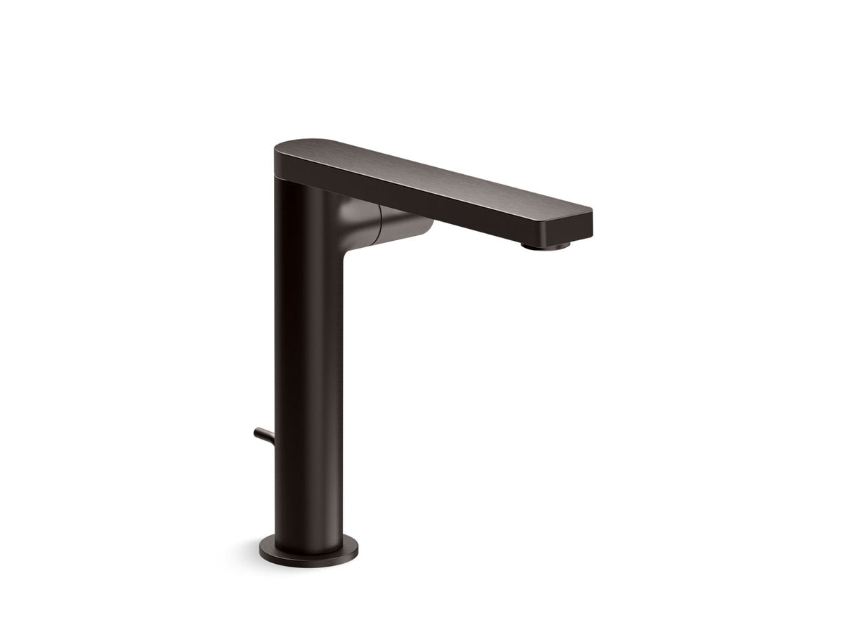 KOHLER K-73159-7-BGP Tall single-handle bathroom sink faucet with Cylindrical handle, 1.2 gpm  -  Brushed Graphite