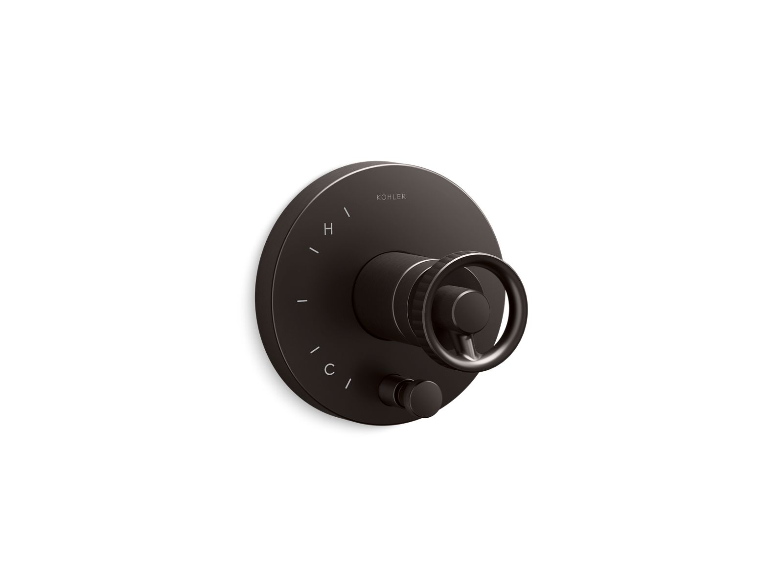 KOHLER K-T78016-9-BGP Rite-Temp valve trim with Industrial handle and diverter  -  Brushed Graphite