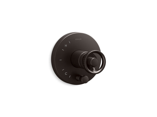 KOHLER K-T78016-9-BGP Rite-Temp valve trim with Industrial handle and diverter  -  Brushed Graphite