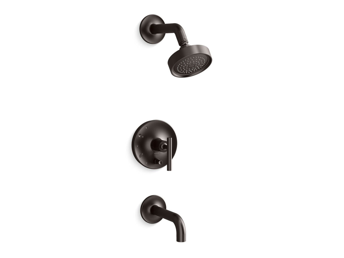 KOHLER K-T14421-4-BGP Rite-Temp bath and shower trim kit with push-button diverter and lever handle, 2.5 gpm  -  Brushed Graphite