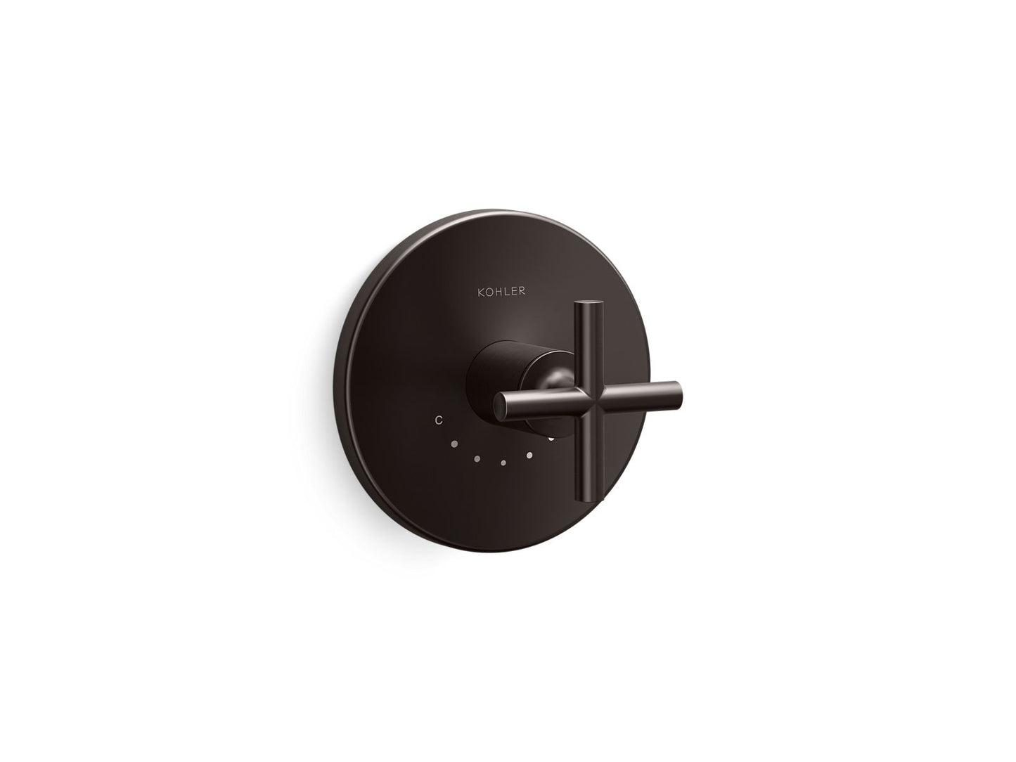 KOHLER K-T14488-3-BGP MasterShower temperature control valve trim with cross handle  -  Brushed Graphite