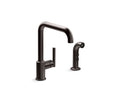 KOHLER K-7508-BGP Single-handle kitchen sink faucet with side sprayer  -  Brushed Graphite