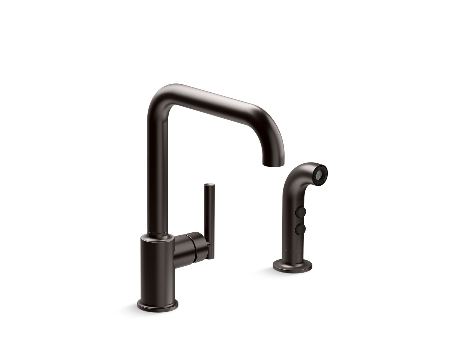 KOHLER K-7508-BGP Single-handle kitchen sink faucet with side sprayer  -  Brushed Graphite