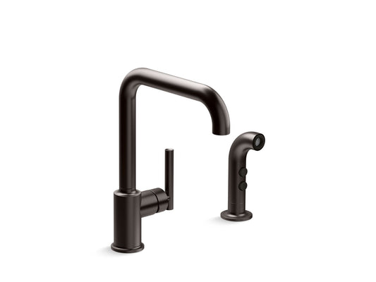 KOHLER K-7508-BGP Single-handle kitchen sink faucet with side sprayer  -  Brushed Graphite