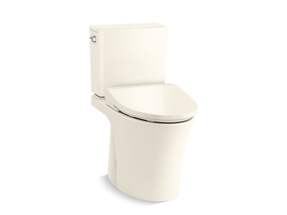 KOHLER K-28161-HC-96 Veil Hidden Cord Two-Piece Elongated Toilet With Skirted Trapway, 1.28 Gpf - Biscuit