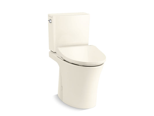 KOHLER Veil Hidden cord two-piece elongated toilet with skirted trapway, 1.28 gpf - Biscuit, K-28161-HC-96