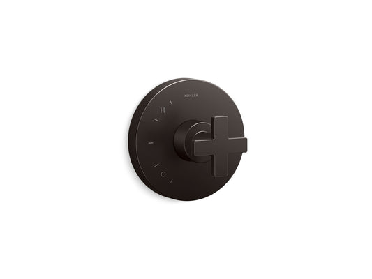 KOHLER K-TS73115-3-BGP Rite-Temp valve trim with cross handle  -  Brushed Graphite