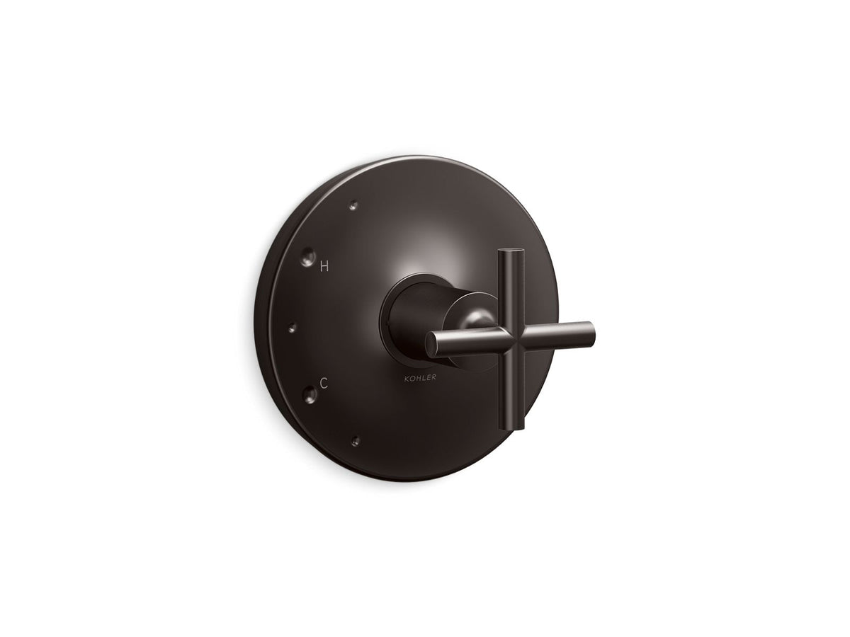 KOHLER K-TS14423-3-BGP Rite-Temp valve trim with cross handle  -  Brushed Graphite