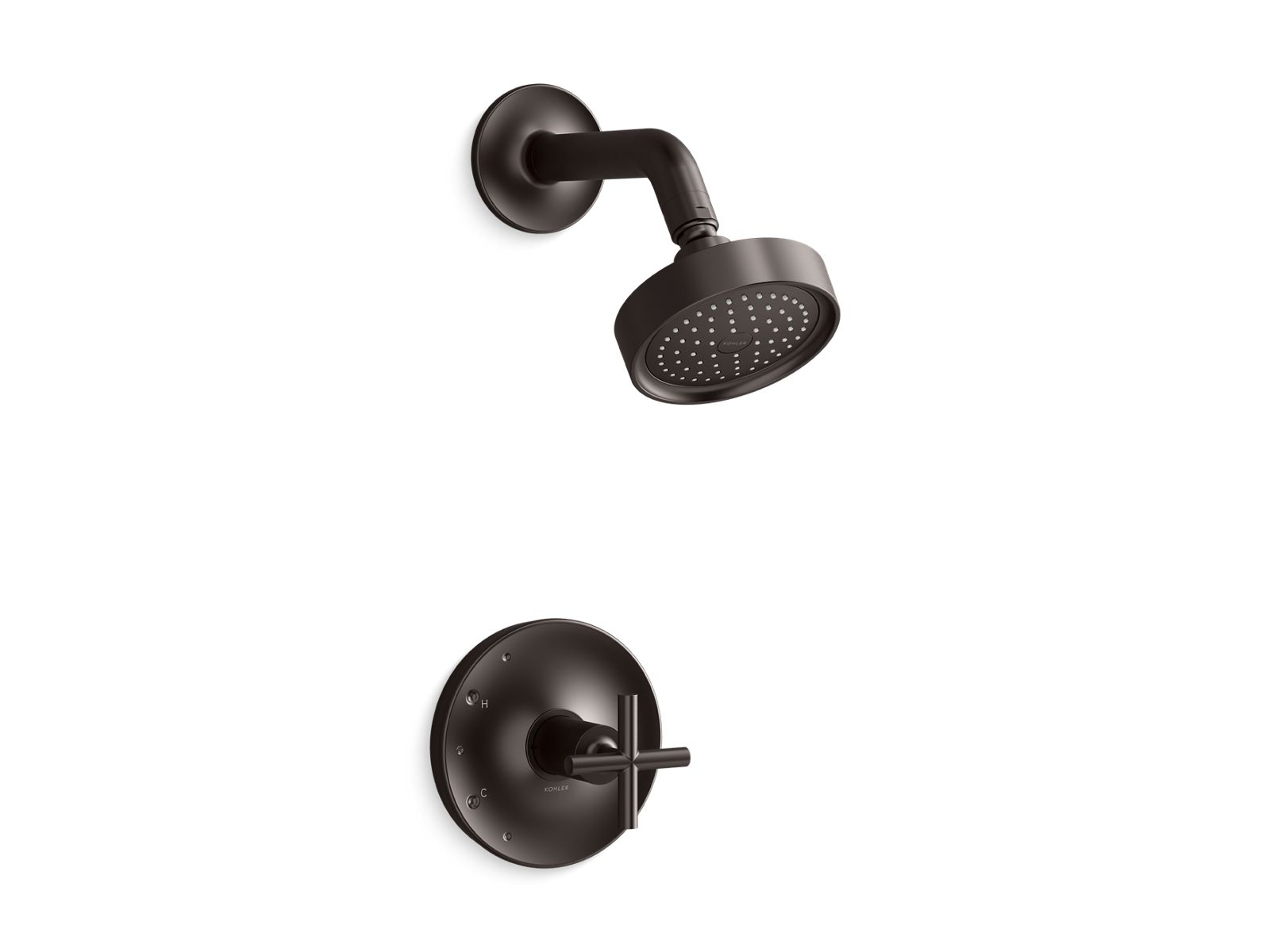 KOHLER K-TS14422-3-BGP Rite-Temp shower trim kit with cross handle, 2.5 gpm  -  Brushed Graphite