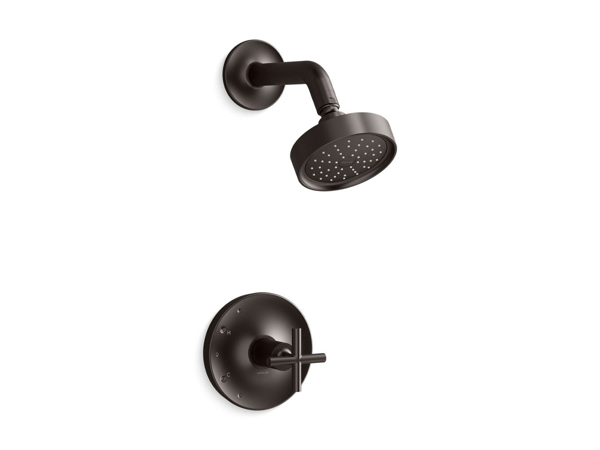 KOHLER K-TS14422-3G-BGP Rite-Temp shower trim kit with cross handle, 1.75 gpm  -  Brushed Graphite