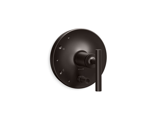 KOHLER K-T14501-4-BGP Rite-Temp valve trim with push-button diverter and lever handle  -  Brushed Graphite