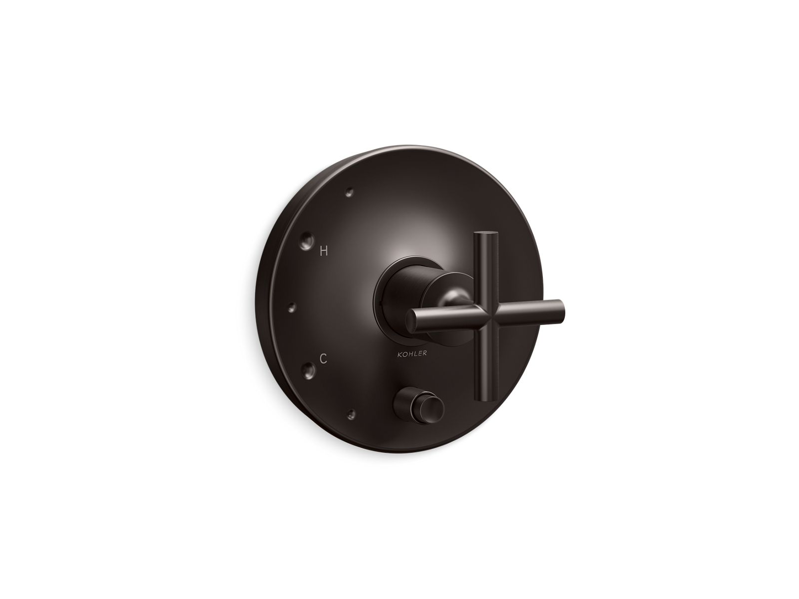KOHLER K-T14501-3-BGP Rite-Temp valve trim with push-button diverter and cross handle  -  Brushed Graphite