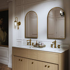 KOHLER K-36540-BGL Verdera 20" X 34" Arched Framed Medicine Cabinet, Left-Hinged - Moderne Brushed Gold