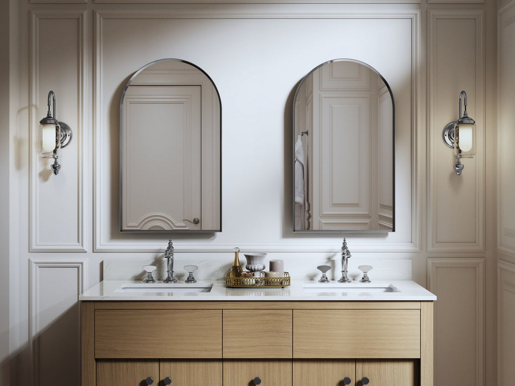 KOHLER K-36540-BGL Verdera 20" X 34" Arched Framed Medicine Cabinet, Left-Hinged - Moderne Brushed Gold