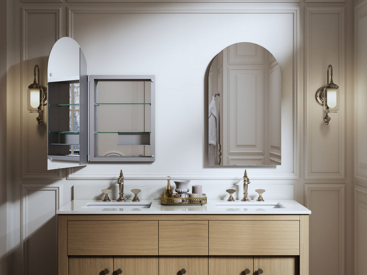KOHLER K-36540-NFC-NA Verdera 20" X 34" Arched Medicine Cabinet, Left-Hinged