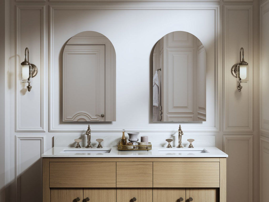 KOHLER K-36540-NFC-NA Verdera 20" X 34" Arched Medicine Cabinet, Left-Hinged