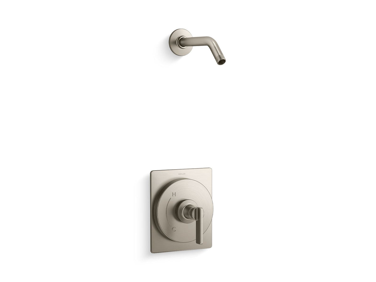 KOHLER K-TLS38264-4-BN Castia by Studio McGee Rite-Temp shower trim kit, without showerhead - Vibrant Brushed Nickel