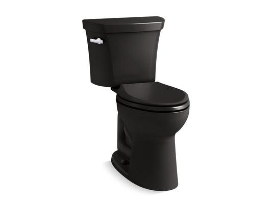 KOHLER K-44298-7 Highline Two-piece elongated toilet, 1.0 gpf - Black Black