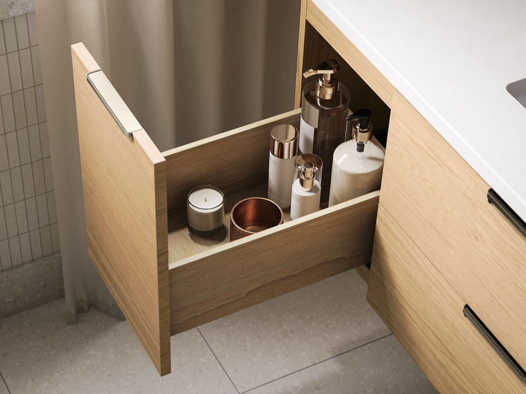 KOHLER K-34656-0 Maxstow 48" Wall-Hung Bathroom Vanity Cabinet With Sink And Quartz Top - White