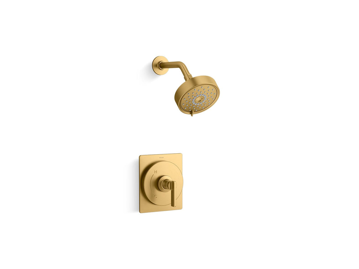 KOHLER K-TS38264-4Y-2MB Castia by Studio McGee Rite-Temp shower trim kit, 2.5 gpm - Vibrant Brushed Moderne Brass