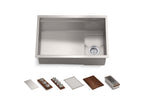 KOHLER K-37911-WAL-NA Synthos 27-3/4" Undermount Single-Bowl Workstation Kitchen Sink - Solid Wood Dark Walnut