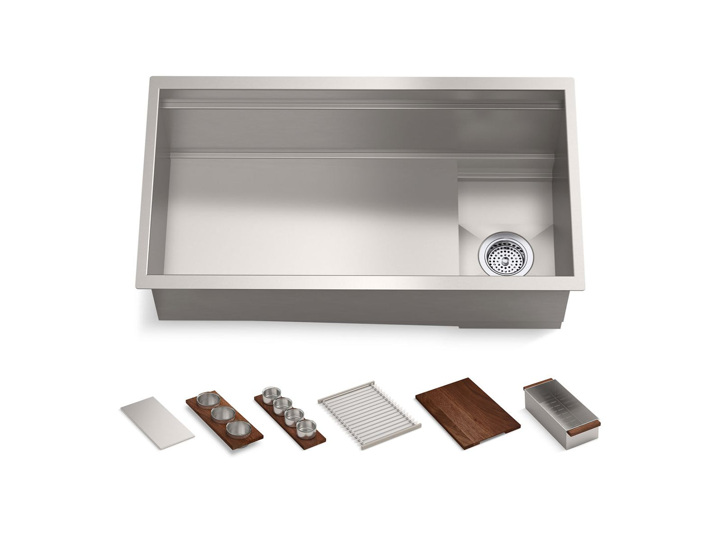KOHLER K-37908-WAL-NA Synthos 33-3/4" undermount single-bowl workstation kitchen sink - Stainless Steel