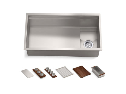 KOHLER K-37908-WAL-NA Synthos 33-3/4" undermount single-bowl workstation kitchen sink - Stainless Steel