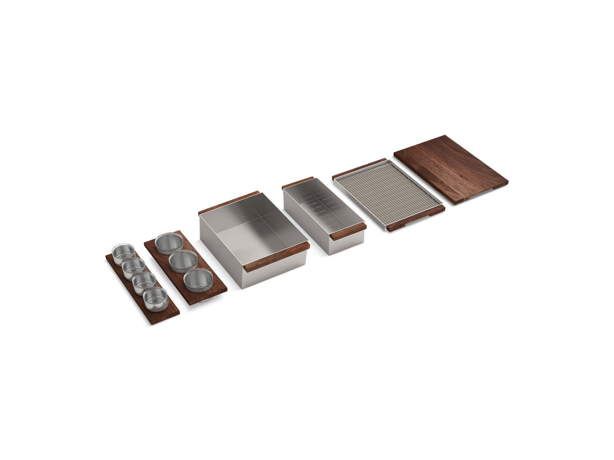 KOHLER K-37912-WAL-NA Synthos Six-Piece Workstation Sink Accessory Set