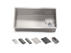 KOHLER K-37908-PAP-NA Synthos 33-3/4" Undermount Single-Bowl Workstation Kitchen Sink - Wood Composite Matte Black
